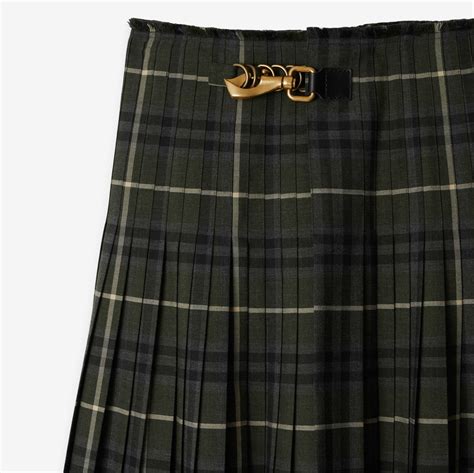 Check Wool Blend Kilt in Marsh 